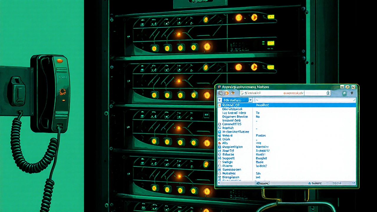 Close‑up of Sun Solaris server and dial‑up modem with Mosaic browser window