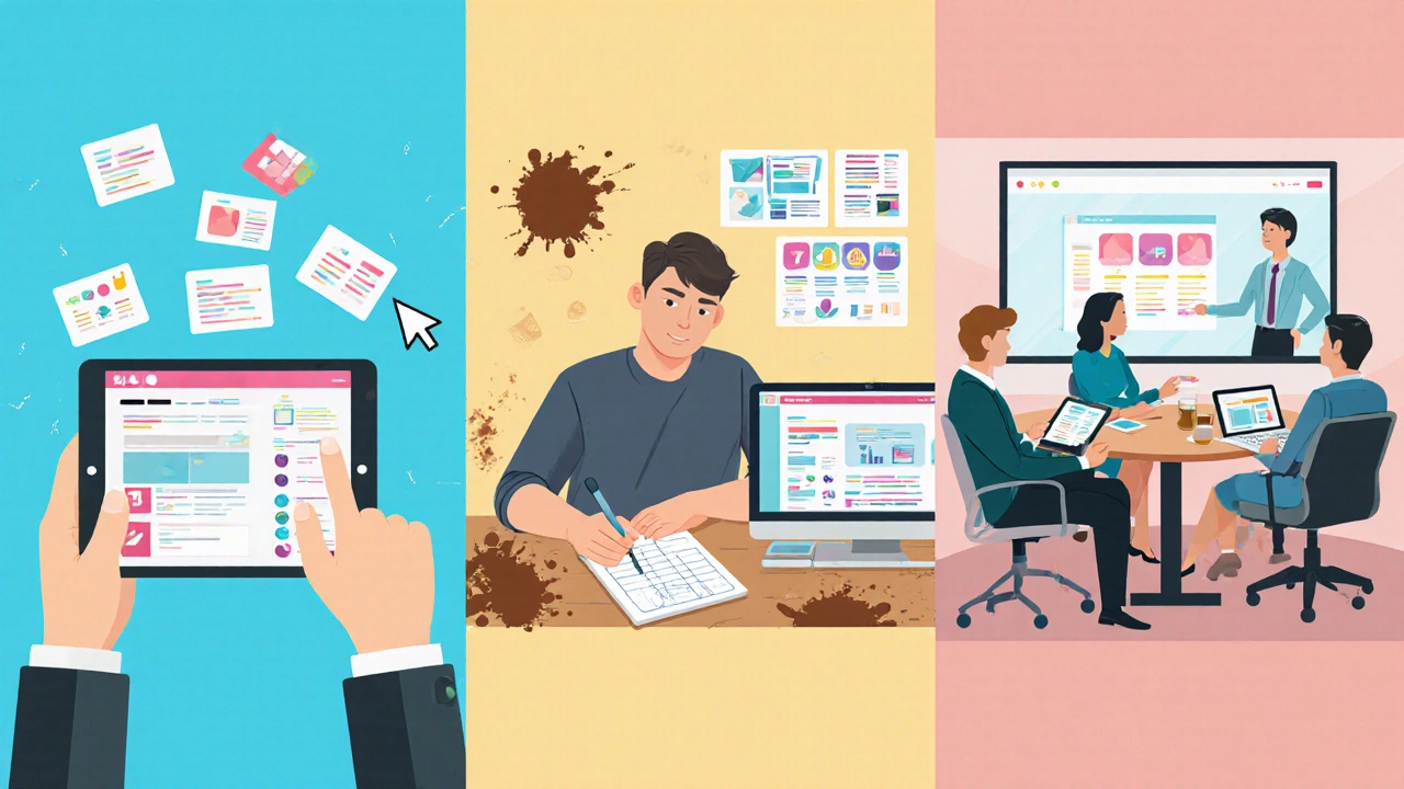 Three-panel illustration compares DIY builder, freelancer, and agency website creation.