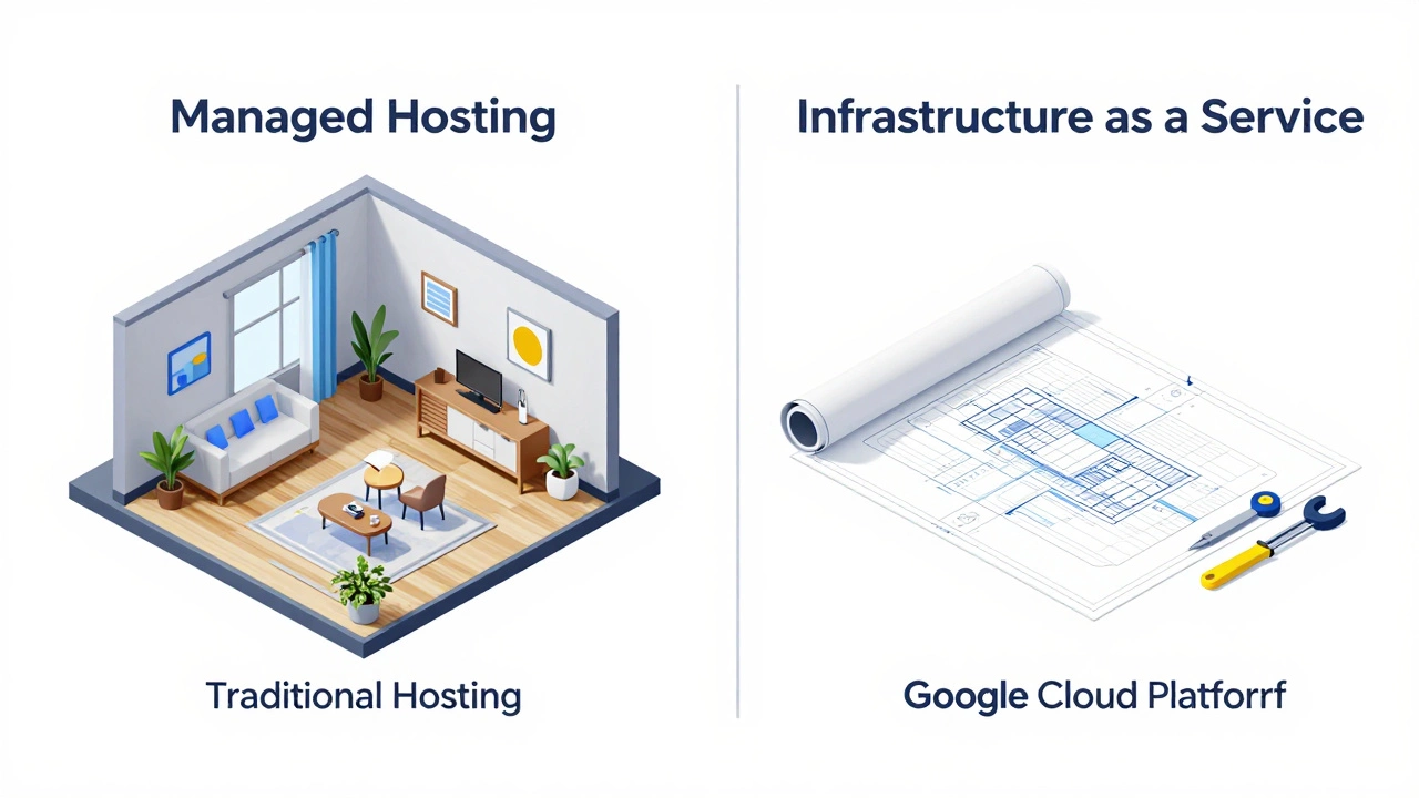 Isometric comparison between a furnished apartment and an empty construction plot