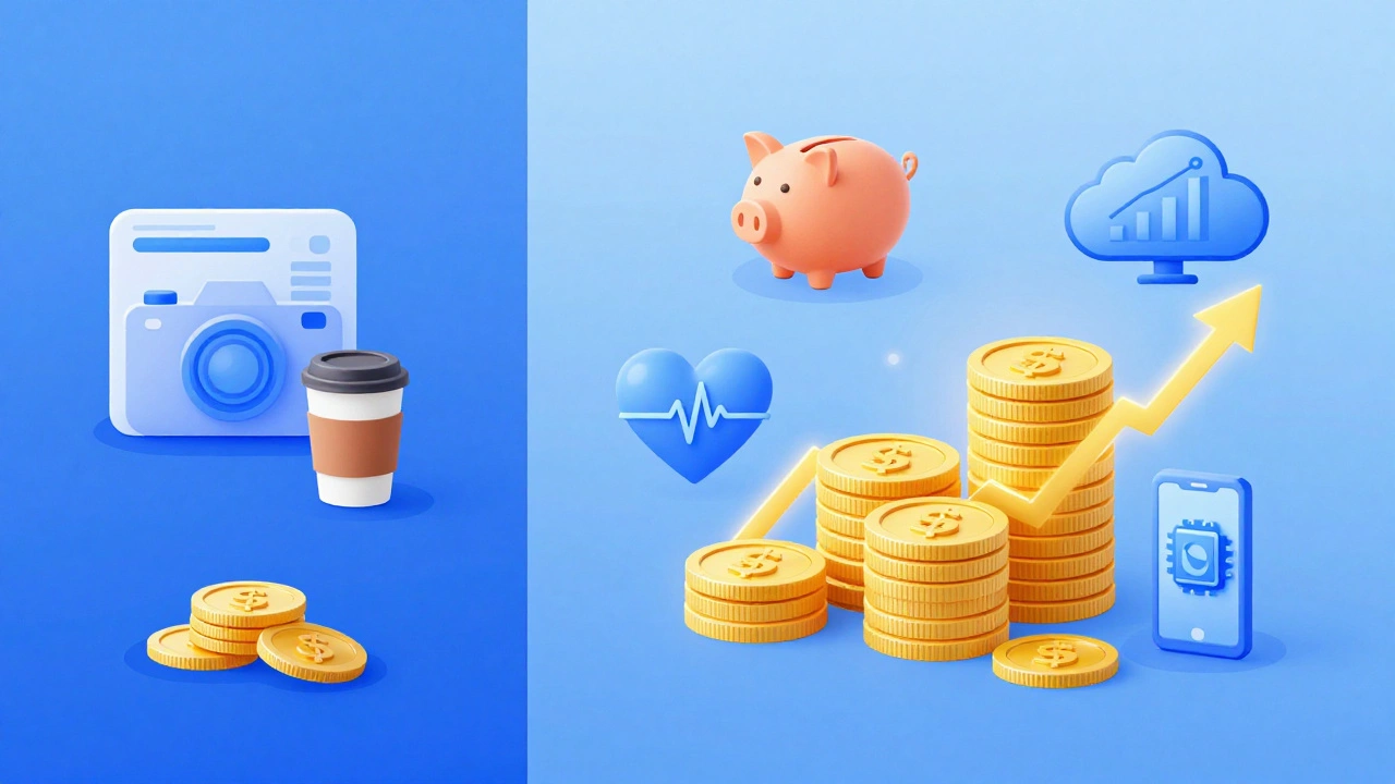 Illustration comparing low vs high income blog niches with coins