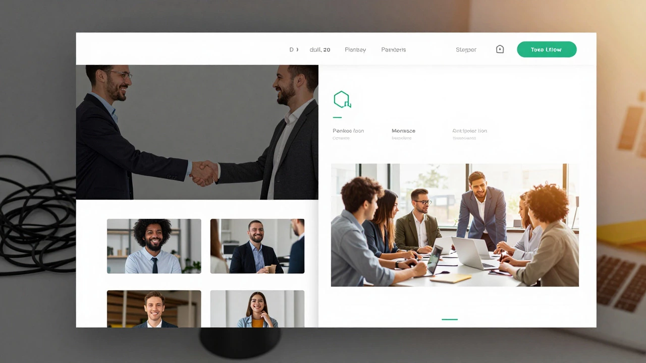 Comparison of cluttered stock photo site versus clean authentic brand design