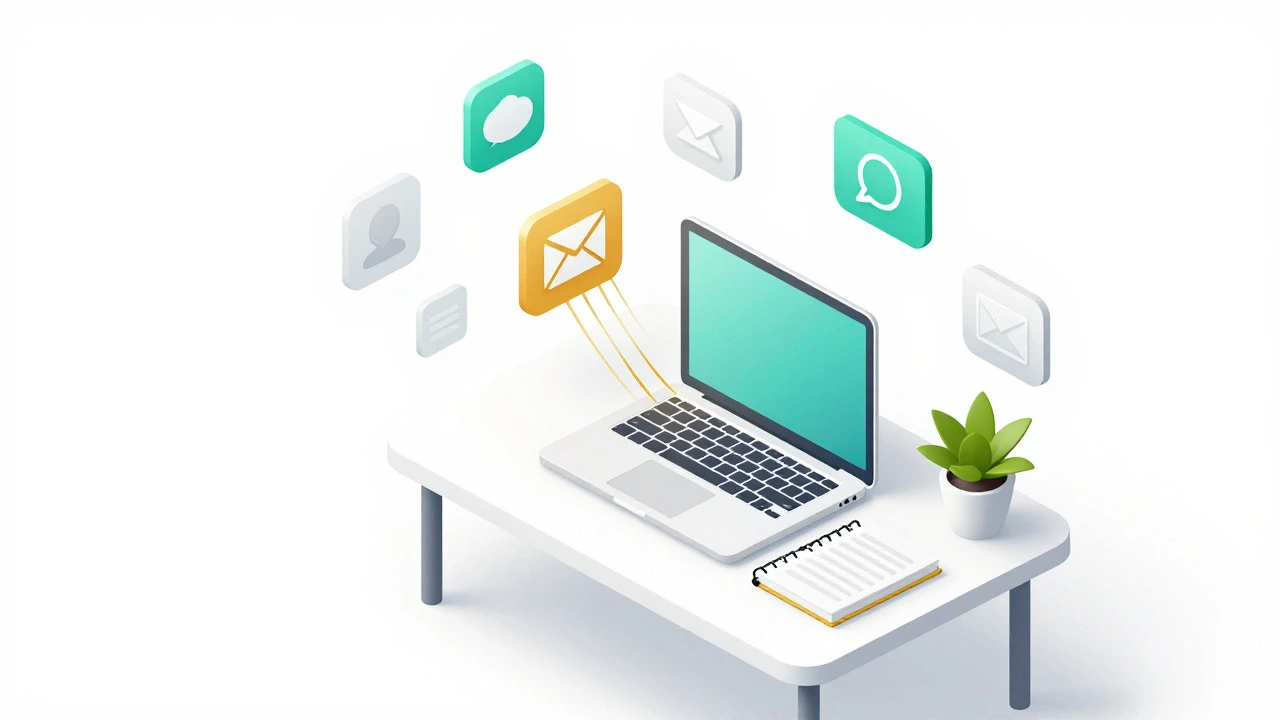 Minimalist blogger workspace with focused traffic sources highlighted